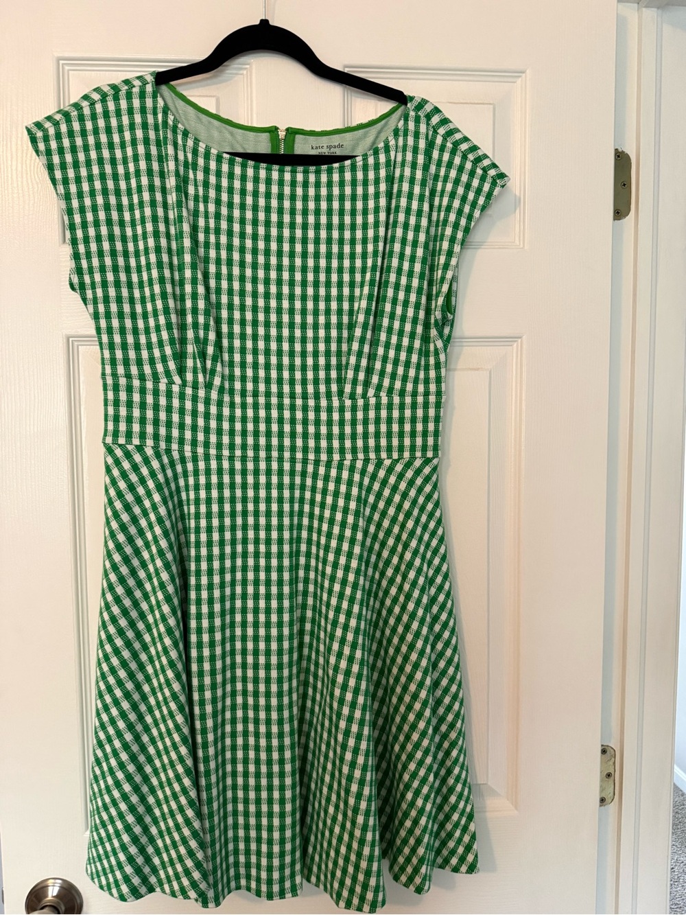 kate spade Green and White Gingham Skater Dress